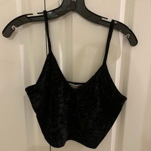 Velvet Black Crop Top